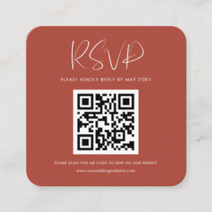 Elegant & Modern Terracotta QR code RSVP response Enclosure Card