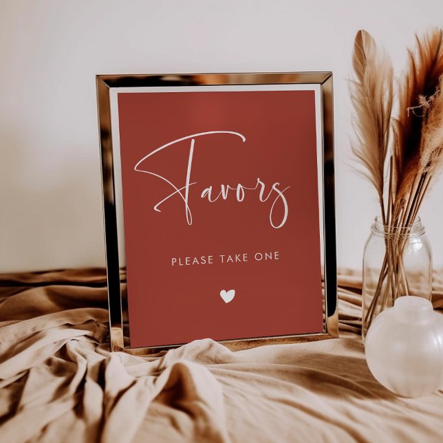 Elegant & Modern Terracotta wedding Favours sign (Creator Uploaded)