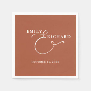 Elegant Modern Terracotta Wedding Napkin