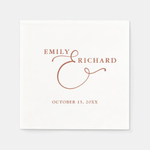 Elegant Modern Terracotta Wedding Napkin