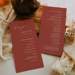 Elegant & modern terracotta wedding program programme<br><div class="desc">A modern typography and a trendy terracotta colour for your wedding stationery: choose this simple and elegant wedding suite. Fully customisable: you can change the background as well as the text colour as you like.</div>