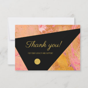 Elegant modern thank you business customer note card