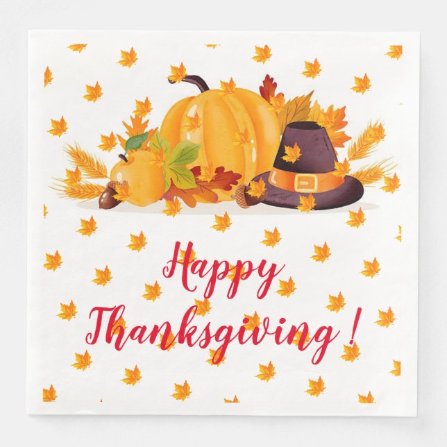 Elegant Modern Thanksgiving Popular Napkin (Front)
