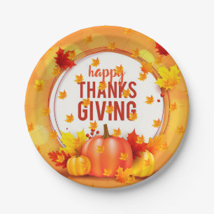 Elegant Modern Thanksgiving Popular Paper Plate