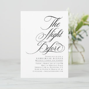 Elegant Modern The Night Before Rehearsal Dinner Invitation