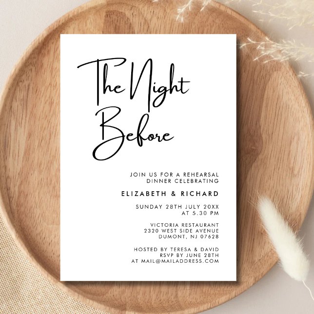 Elegant & Modern The Night Before Rehearsal Dinner Invitation (Creator Uploaded)