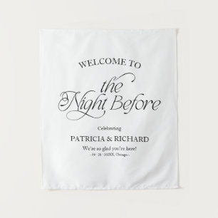 Elegant Modern The Night Before Welcome Sign Tapestry
