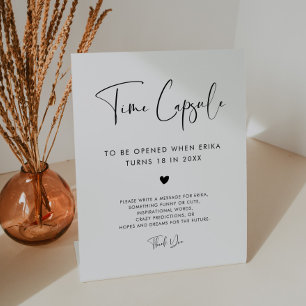 Elegant & Modern Time capsule 1st Birthday sign