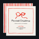 Elegant modern traditional red bow Christmas Holid Holiday Card<br><div class="desc">Elegant modern traditional red bow multi script and serif typography Merry Christmas Holiday card.</div>