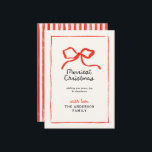 Elegant modern traditional red bow Christmas Holiday Card<br><div class="desc">Elegant modern traditional red bow multi script and serif typography Merry Christmas Holiday card.</div>
