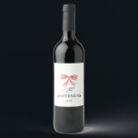 Elegant modern traditional red bow multi photo wine label<br><div class="desc">Elegant modern traditional red  bow multi script and serif typography Merry Christmas Holiday decor favor wine label</div>