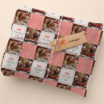 Elegant modern traditional red bow photo Christmas Wrapping Paper<br><div class="desc">Elegant modern traditional red bow multi script and serif typography multi photo Merriest Christmas Holiday favour decor gift wrap.</div>