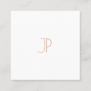 Elegant Modern Trendy Design Monogram Plain Luxury Square Business Card