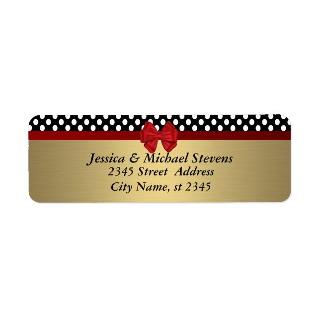 Elegant modern trendy red bow Polka dots wedding (Front)