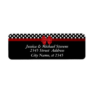Elegant modern trendy red bow Polka dots wedding