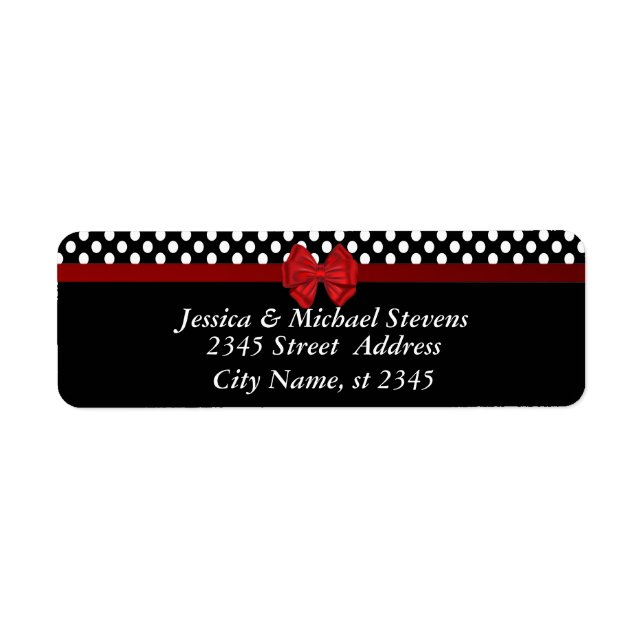 Elegant modern  trendy red bow Polka dots wedding (Front)