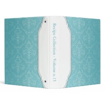 Elegant Modern Turquoise Damask custom Binder