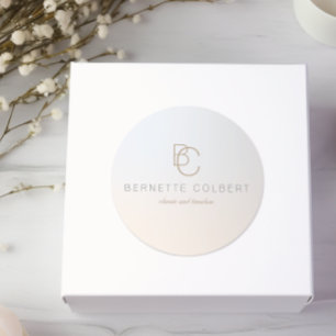 Elegant Modern Two Initial Monogram Professional 2 Classic Round Sticker