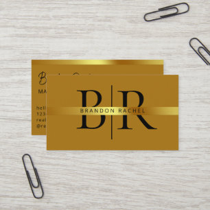 Elegant Modern Two Initial Monogram Professional Business Card