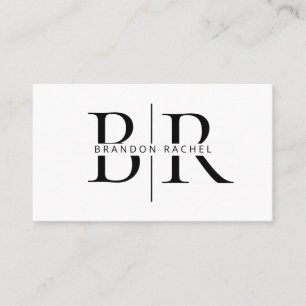 Elegant Modern Two Initial Monogram Professional  Business Card