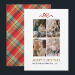 Elegant Modern Typography 4 Photo Christmas Holiday Card<br><div class="desc">A sophisticated holiday card featuring luxurious gold-toned typography and a modern four-photo grid layout. This clean design is perfect for sharing your family's favourite memories with an elegant touch.</div>