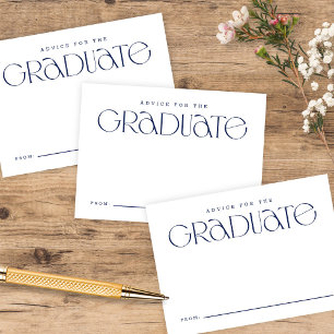 Elegant Modern Typography Blue Graduation Advice Enclosure Card