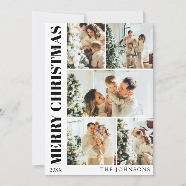 Elegant Modern Typography Christmas Holiday Card (Front)