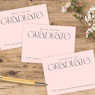 Elegant Modern Typography Pink Graduation Advice Enclosure Card