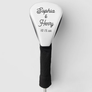 Elegant Modern Typography Script Wedding Golf Head Cover