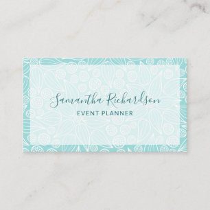 Elegant Modern Typography Teal Green Business Card
