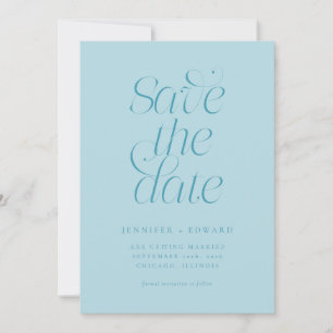 Elegant Modern Typography Turquoise Wedding Save The Date