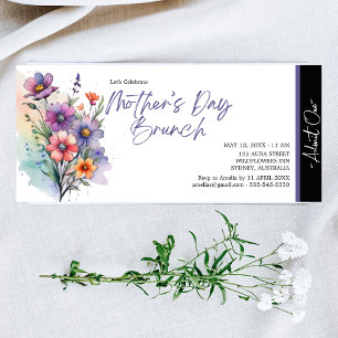 Elegant modern unique floral mother's day brunch invitation