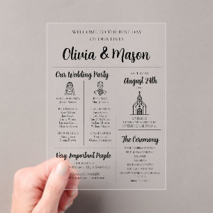 Elegant Modern Unique Infographic Wedding Program