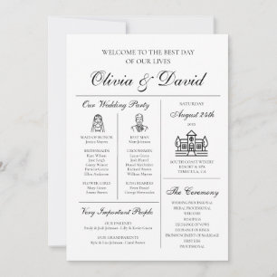 Elegant Modern Unique Infographic Wedding Program Invitation