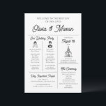 Elegant Modern Unique Infographic Wedding Program Invitation<br><div class="desc">Make a statement with our Elegant Modern Unique Infographic Wedding Program, combining sleek design with intuitive infographics for a contemporary touch. This program provides a visually appealing way for guests to follow your wedding events. With fully customisable text and colours, it allows you to tailor the program to fit your...</div>