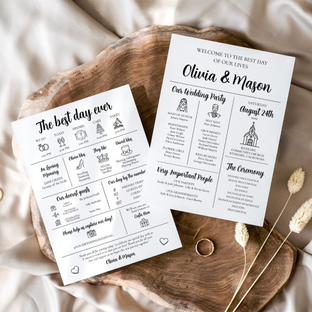 Elegant Modern Unique Infographic Wedding Program Invitation (Creator Uploaded)