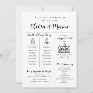 Elegant Modern Unique Infographic Wedding Program Invitation