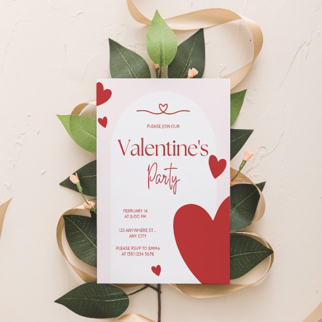 Elegant Modern Valentine's Day Party Invitation (Creator Uploaded)