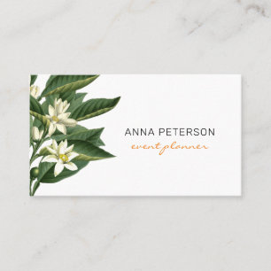 Elegant Modern Vintage Orange Fruit Blossoms Business Card
