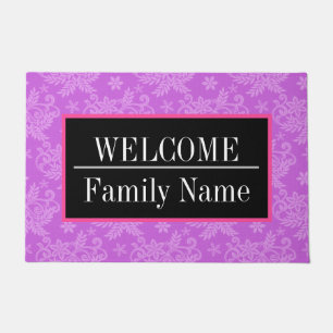 Elegant Modern Vintage Trendy Floral Doormat