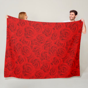 Elegant Modern Vintage Trendy Floral Fleece Blanket