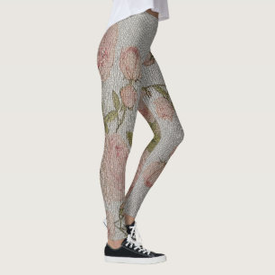 Elegant Modern Vintage Trendy Floral Leggings
