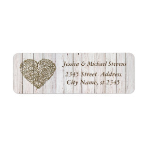 Elegant modern vintage wedding abstract heart wood