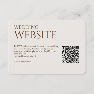 Elegant Modern Walnut Brown Wedding Enclosure Card