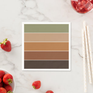 Elegant Modern Warm Cosy Autumn Colours Striped Napkin