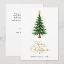 Elegant Modern Watercolor Christmas Tree Photo