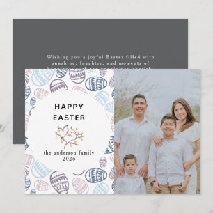 Elegant Modern Watercolor Eggs Happy Easter Photo Holiday Card