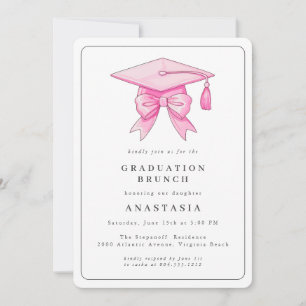 Elegant Modern Watercolor Graduation Brunch Invitation