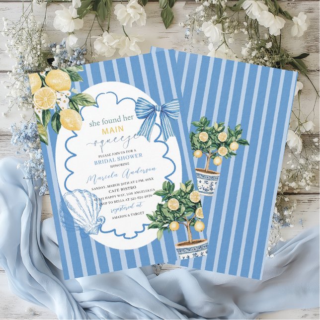 Elegant Modern  Watercolor Main squeeze bridal sho Invitation (Creator Uploaded)
