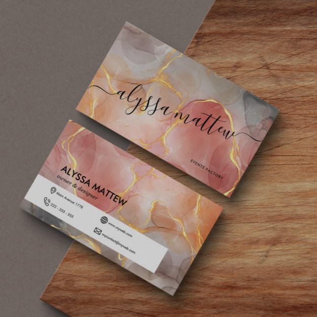 Elegant Modern Watercolor Pink Glitter Custom Business Card (Creator Uploaded)